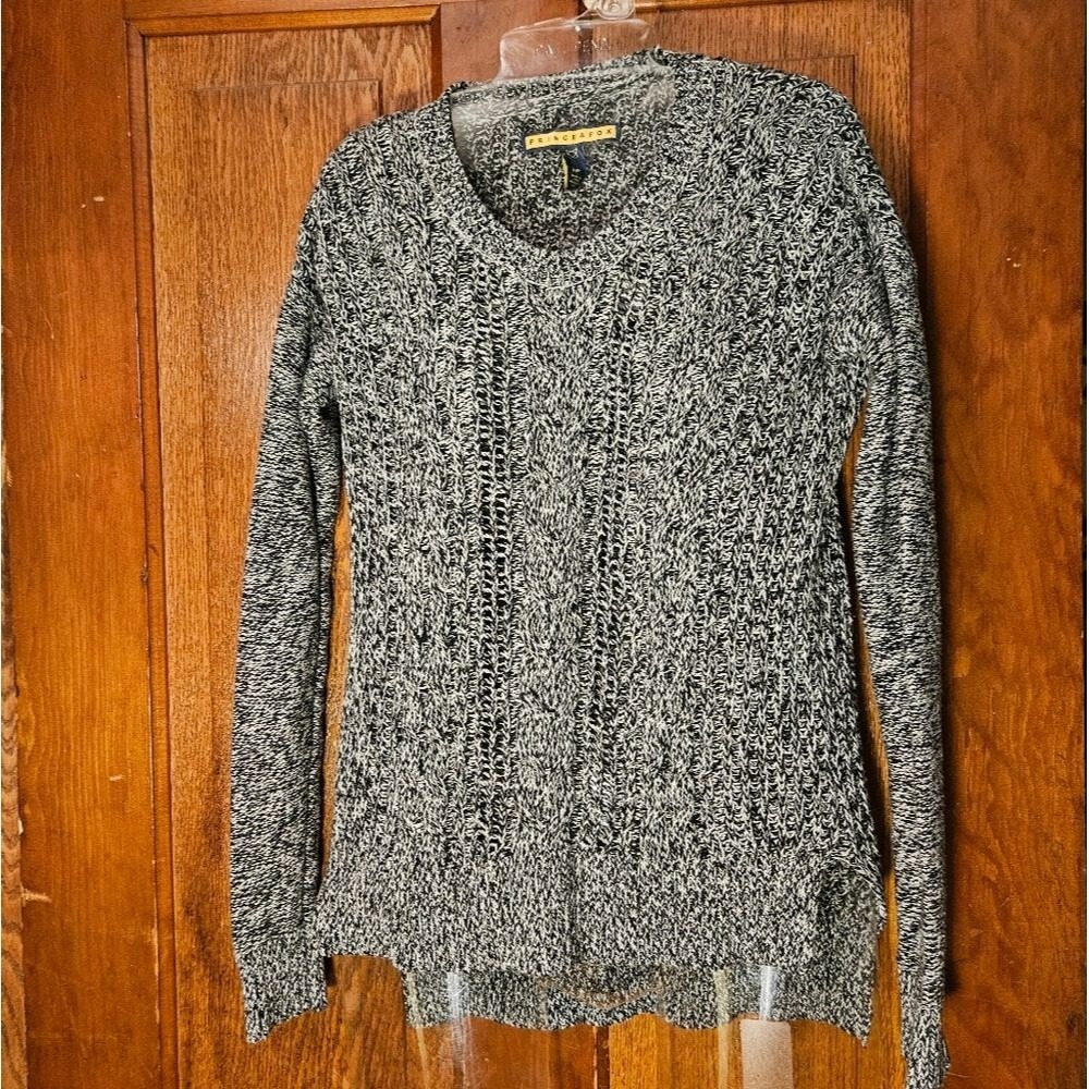 Prince & Fox • Black & White Knit Sweater • Women's Size Small Petite